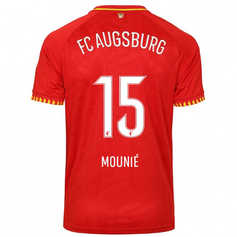 Danxen Femme Maillot Steve Mounié #15 Rouge Jaune Tenues Extérieur 2025/26 T-Shirt