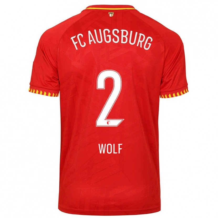 Danxen Femme Maillot Paul Wolf #2 Rouge Jaune Tenues Extérieur 2025/26 T-Shirt