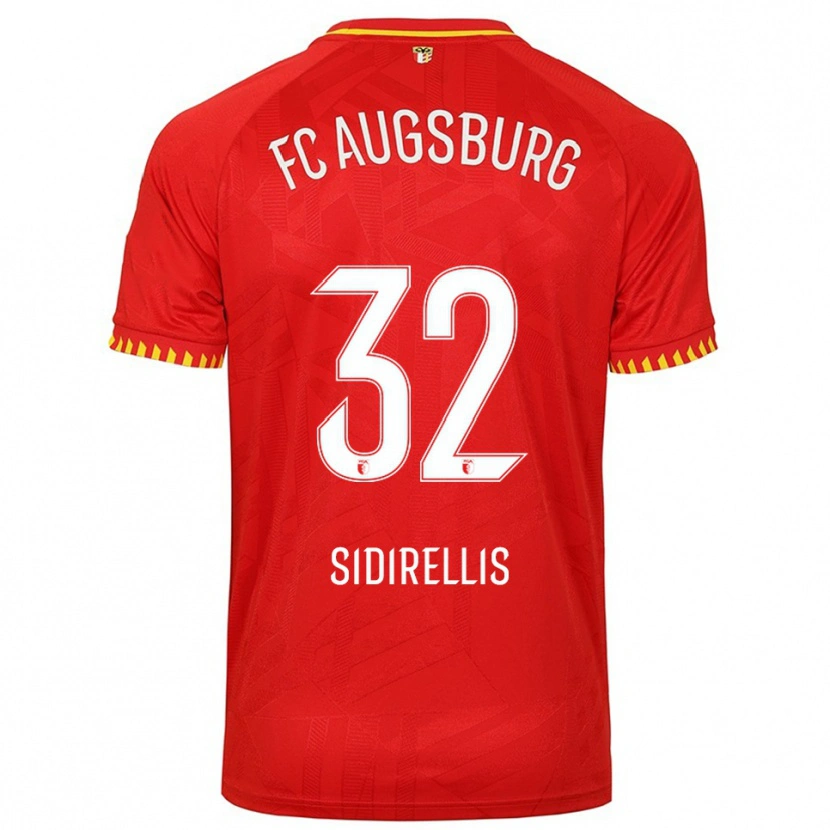 Danxen Femme Maillot Konstantinos Sidirellis #32 Rouge Jaune Tenues Extérieur 2025/26 T-Shirt