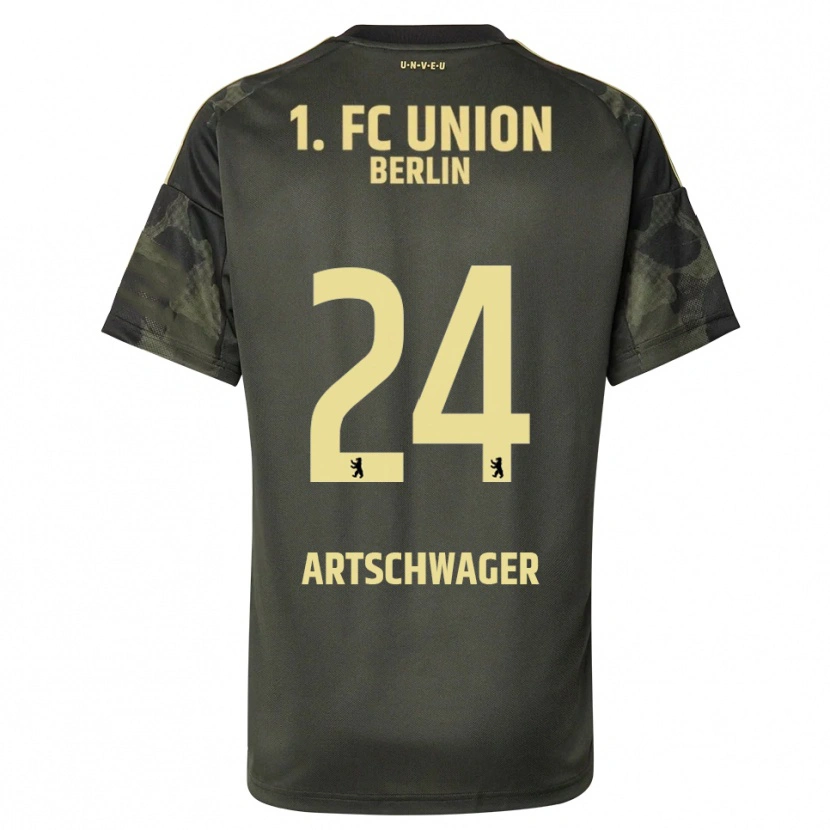 Danxen Femme Maillot Finn Artschwager #24 Vert Foncé Noir Tenues Extérieur 2025/26 T-Shirt