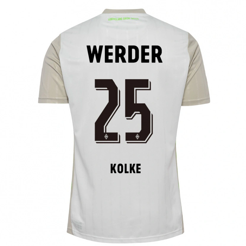 Danxen Femme Maillot Markus Kolke #25 Blanc Noir Tenues Extérieur 2025/26 T-Shirt