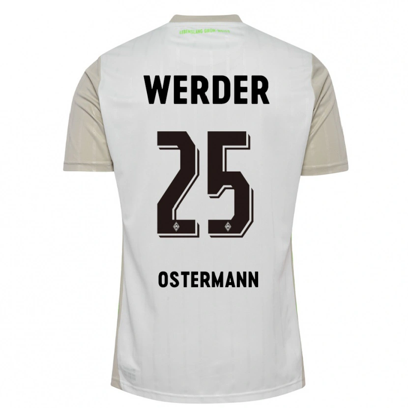 Danxen Femme Maillot Ben Ostermann #25 Blanc Noir Tenues Extérieur 2025/26 T-Shirt