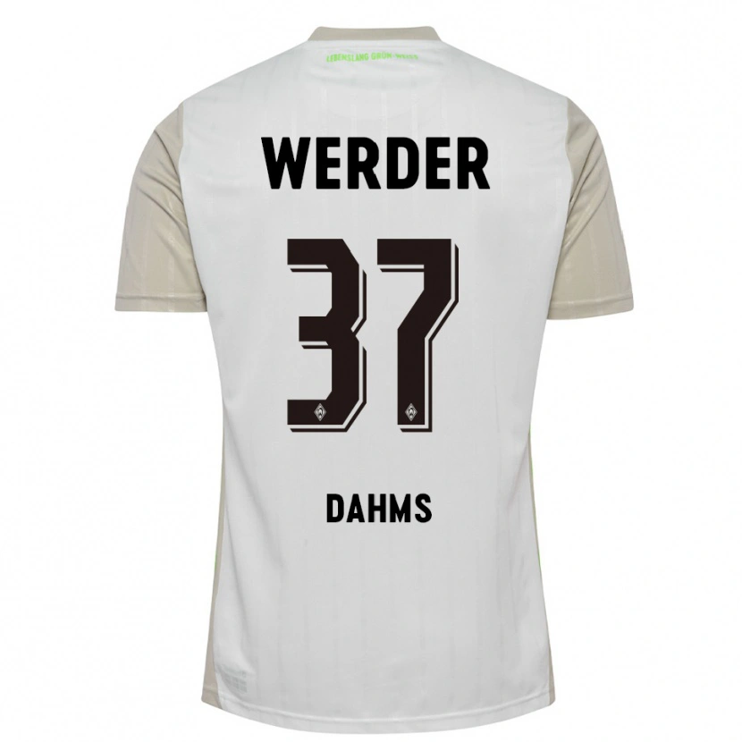 Danxen Femme Maillot Lena Dahms #37 Blanc Noir Tenues Extérieur 2025/26 T-Shirt