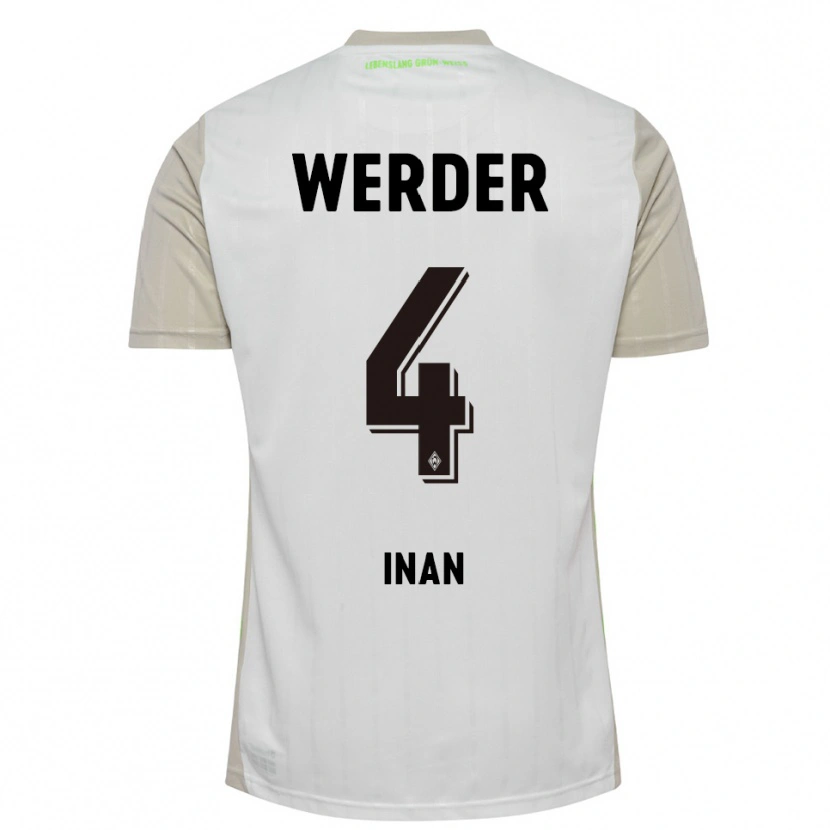 Danxen Femme Maillot Kenan Inan #4 Blanc Noir Tenues Extérieur 2025/26 T-Shirt