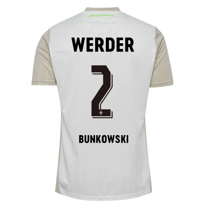 Danxen Femme Maillot Paul Bunkowski #2 Blanc Noir Tenues Extérieur 2025/26 T-Shirt