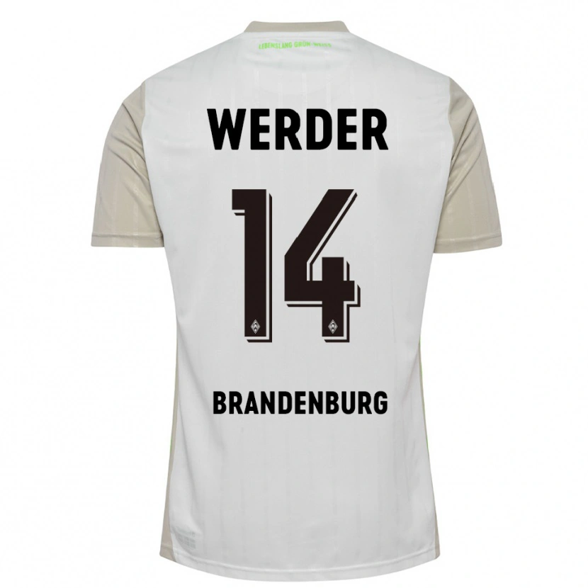 Danxen Femme Maillot Michaela Brandenburg #14 Blanc Noir Tenues Extérieur 2025/26 T-Shirt