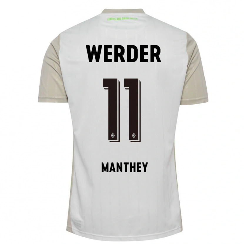 Danxen Femme Maillot Kevin Manthey #11 Blanc Noir Tenues Extérieur 2025/26 T-Shirt