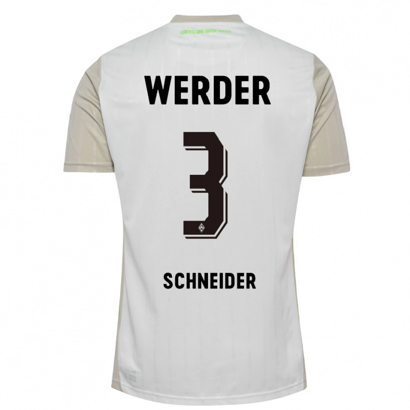 Danxen Femme Maillot Dieter Schneider #3 Blanc Noir Tenues Extérieur 2025/26 T-Shirt