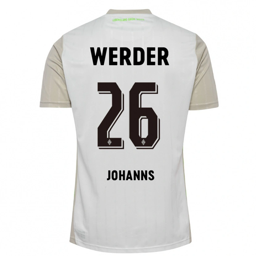 Danxen Femme Maillot Lennart Johanns #26 Blanc Noir Tenues Extérieur 2025/26 T-Shirt