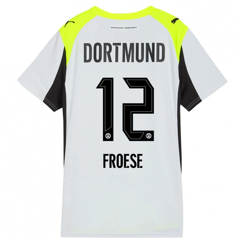 Danxen Femme Maillot Julien Froese #12 Jaune Fluorescent Tenues Extérieur 2025/26 T-Shirt