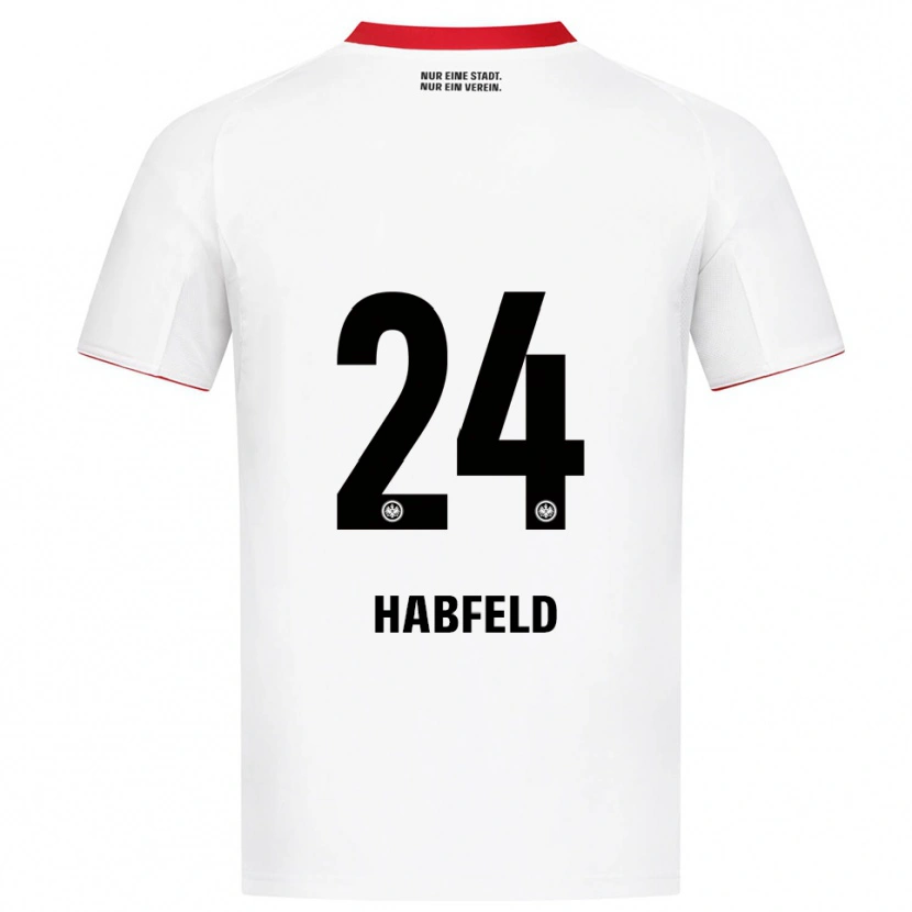Danxen Femme Maillot Josef Haßfeld #24 Blanc Rouge Tenues Extérieur 2025/26 T-Shirt
