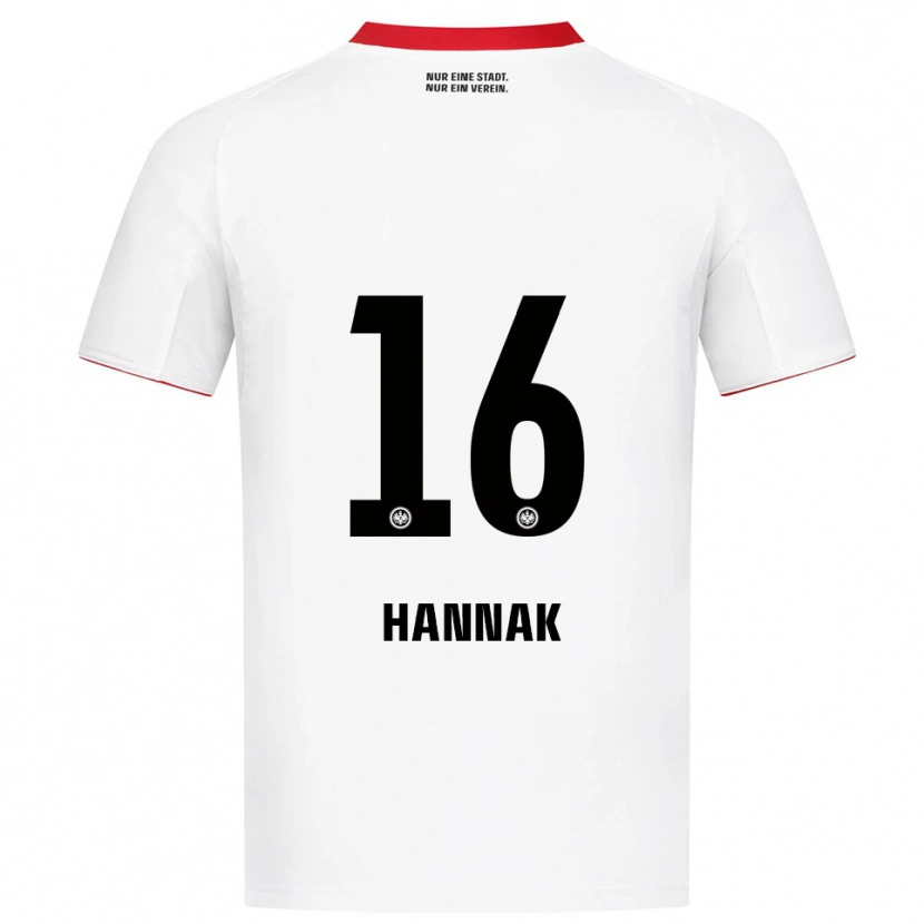 Danxen Femme Maillot Tim Hannak #16 Blanc Rouge Tenues Extérieur 2025/26 T-Shirt