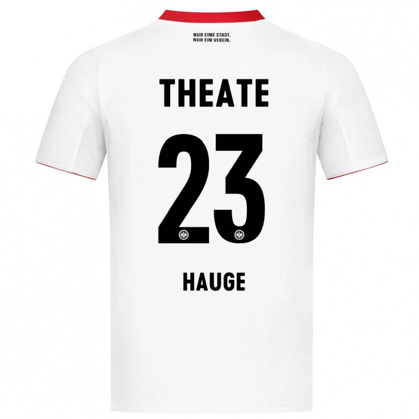 Danxen Femme Maillot Jens Petter Hauge #23 Blanc Rouge Tenues Extérieur 2025/26 T-Shirt