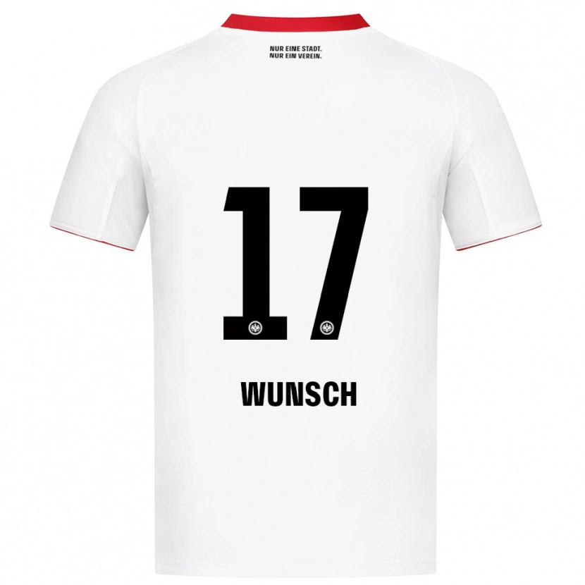 Danxen Femme Maillot Paul Wünsch #17 Blanc Rouge Tenues Extérieur 2025/26 T-Shirt