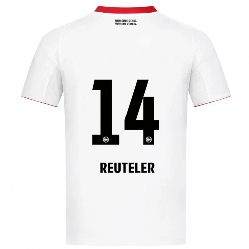 Danxen Femme Maillot Géraldine Reuteler #14 Blanc Rouge Tenues Extérieur 2025/26 T-Shirt