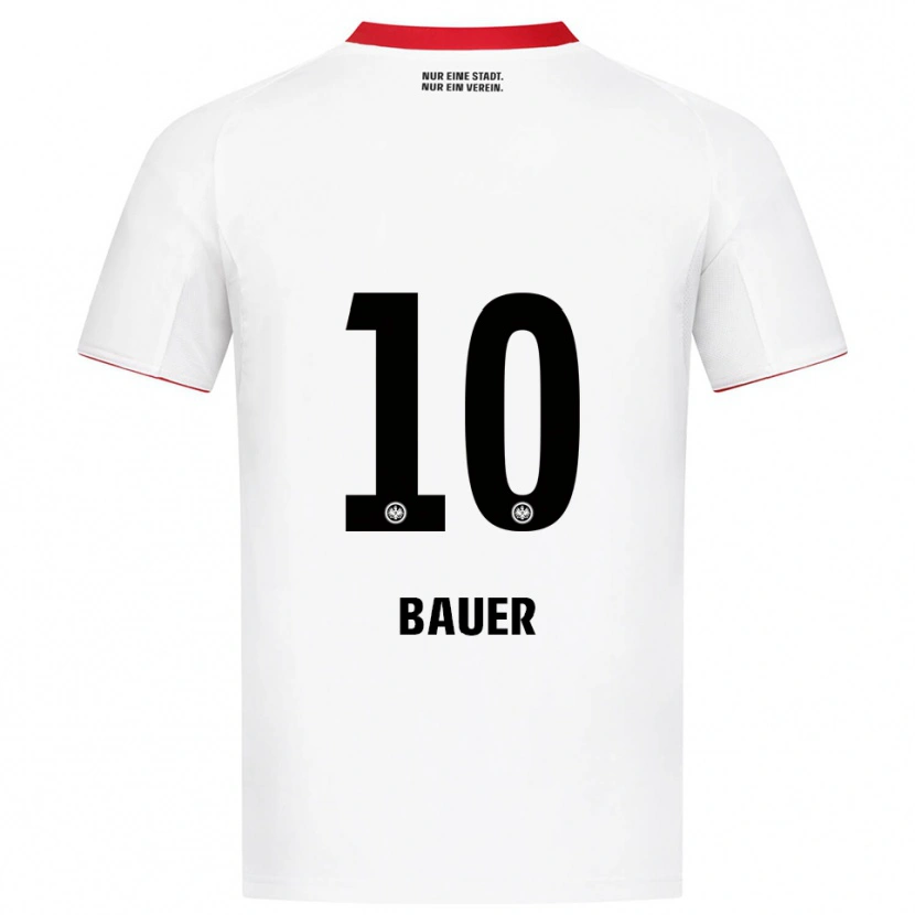 Danxen Femme Maillot Jonas Bauer #10 Blanc Rouge Tenues Extérieur 2025/26 T-Shirt