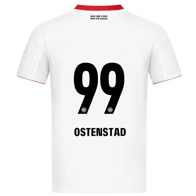 Danxen Femme Maillot Marthine Østenstad #99 Blanc Rouge Tenues Extérieur 2025/26 T-Shirt