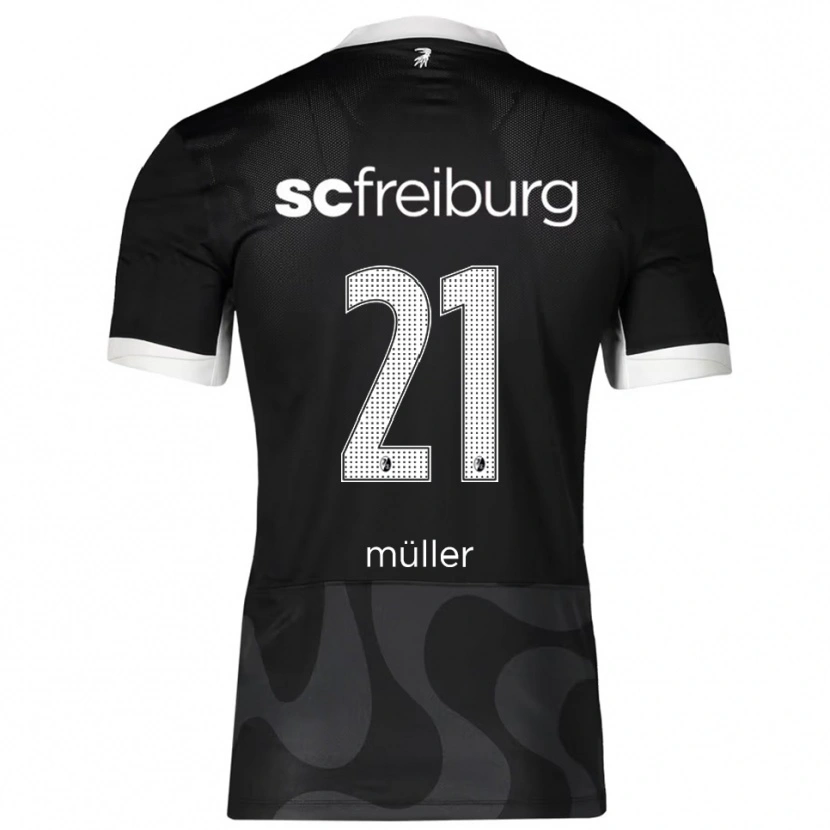 Danxen Femme Maillot Florian Müller #21 Noir Blanc Tenues Extérieur 2025/26 T-Shirt