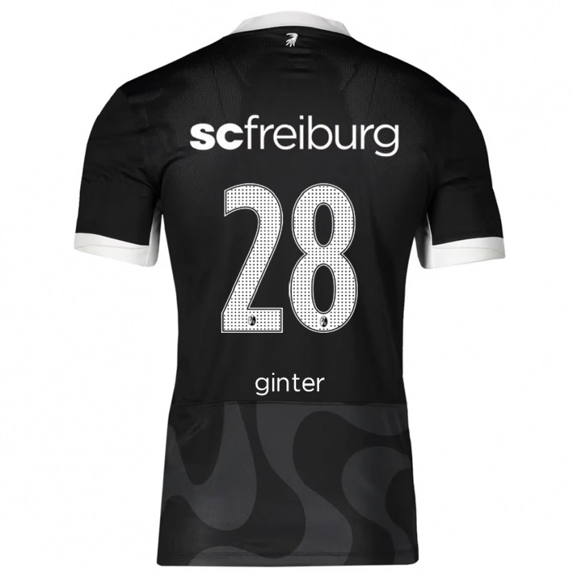 Danxen Femme Maillot Matthias Ginter #28 Noir Blanc Tenues Extérieur 2025/26 T-Shirt