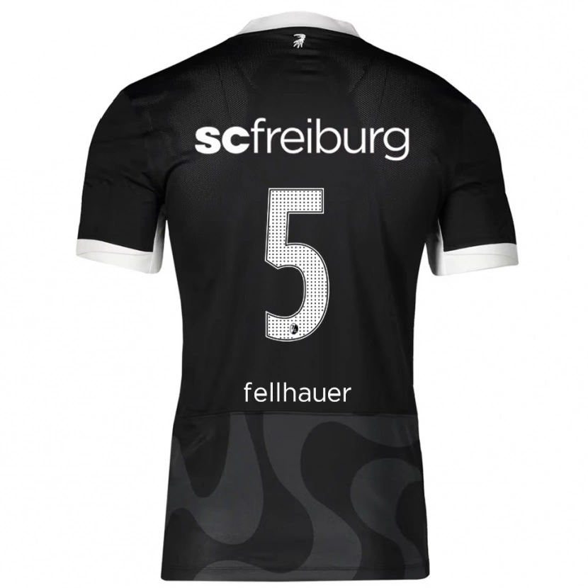 Danxen Femme Maillot Kim Fellhauer #5 Noir Blanc Tenues Extérieur 2025/26 T-Shirt