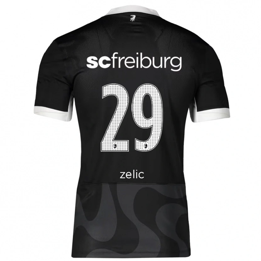 Danxen Femme Maillot Mateo Zelic #29 Noir Blanc Tenues Extérieur 2025/26 T-Shirt