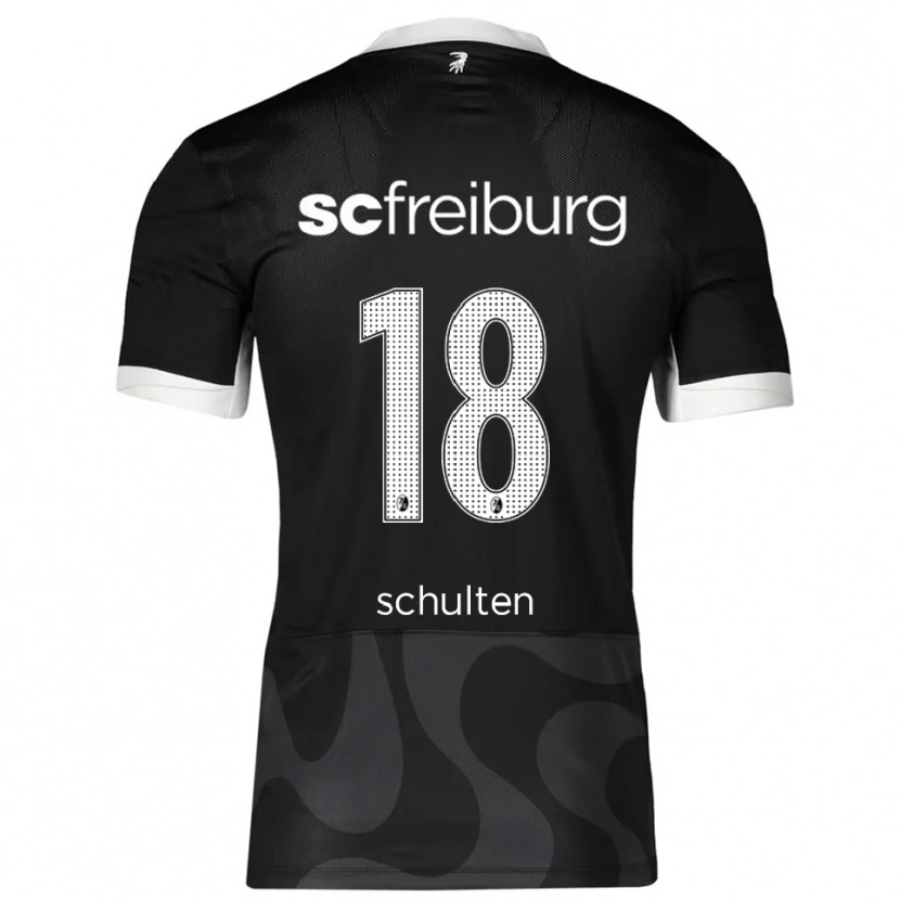 Danxen Femme Maillot Luca Schulten #18 Noir Blanc Tenues Extérieur 2025/26 T-Shirt