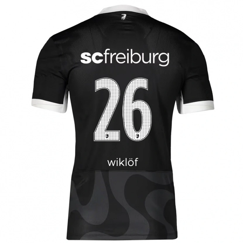 Danxen Femme Maillot Oscar Wiklöf #26 Noir Blanc Tenues Extérieur 2025/26 T-Shirt