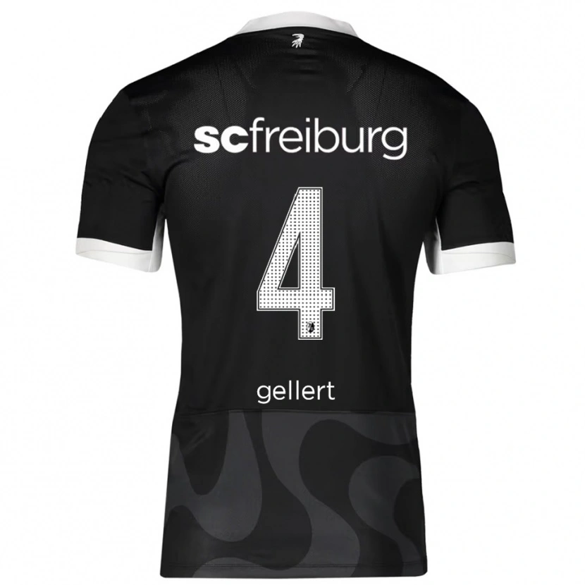 Danxen Femme Maillot Fabian Gellert #4 Noir Blanc Tenues Extérieur 2025/26 T-Shirt