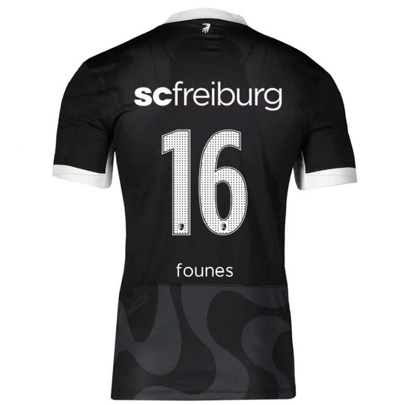 Danxen Femme Maillot Kevin Founes #16 Noir Blanc Tenues Extérieur 2025/26 T-Shirt