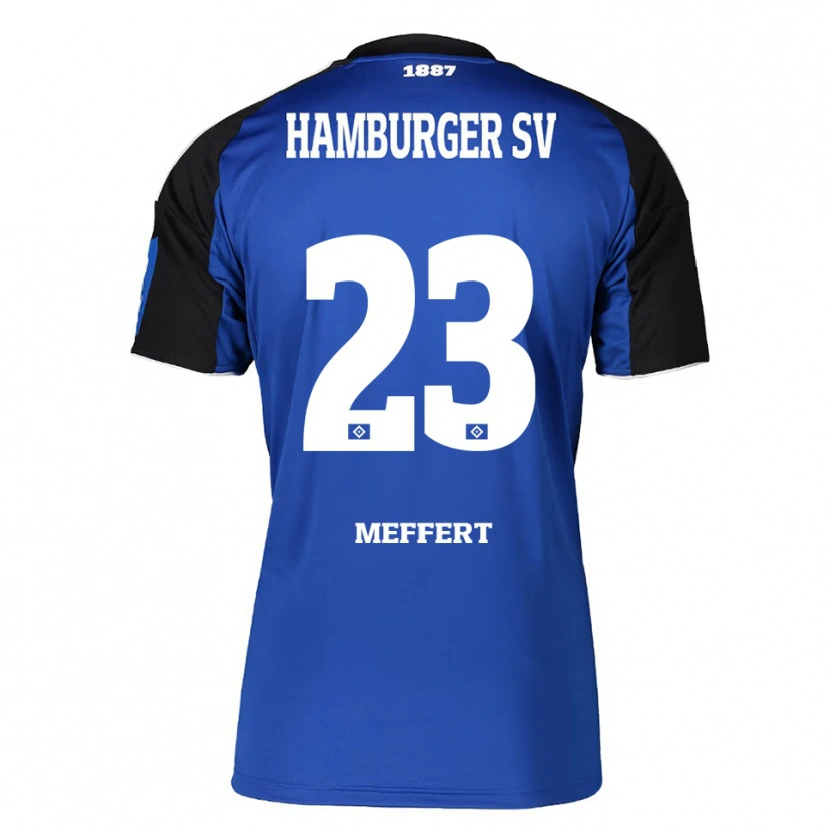 Danxen Femme Maillot Jonas Meffert #23 Bleu Noir Tenues Extérieur 2025/26 T-Shirt