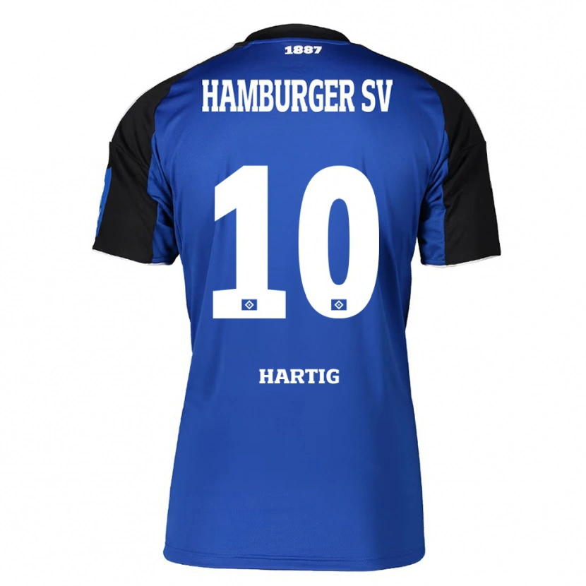 Danxen Femme Maillot Jonas-Finn Hartig #10 Bleu Noir Tenues Extérieur 2025/26 T-Shirt