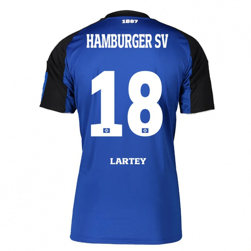 Danxen Femme Maillot Lars Lartey #18 Bleu Noir Tenues Extérieur 2025/26 T-Shirt