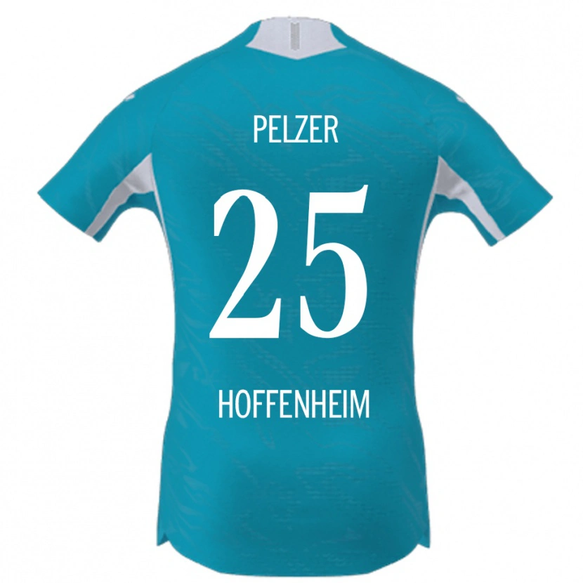 Danxen Femme Maillot Gianluca Pelzer #25 Bleu Ciel Tenues Extérieur 2025/26 T-Shirt