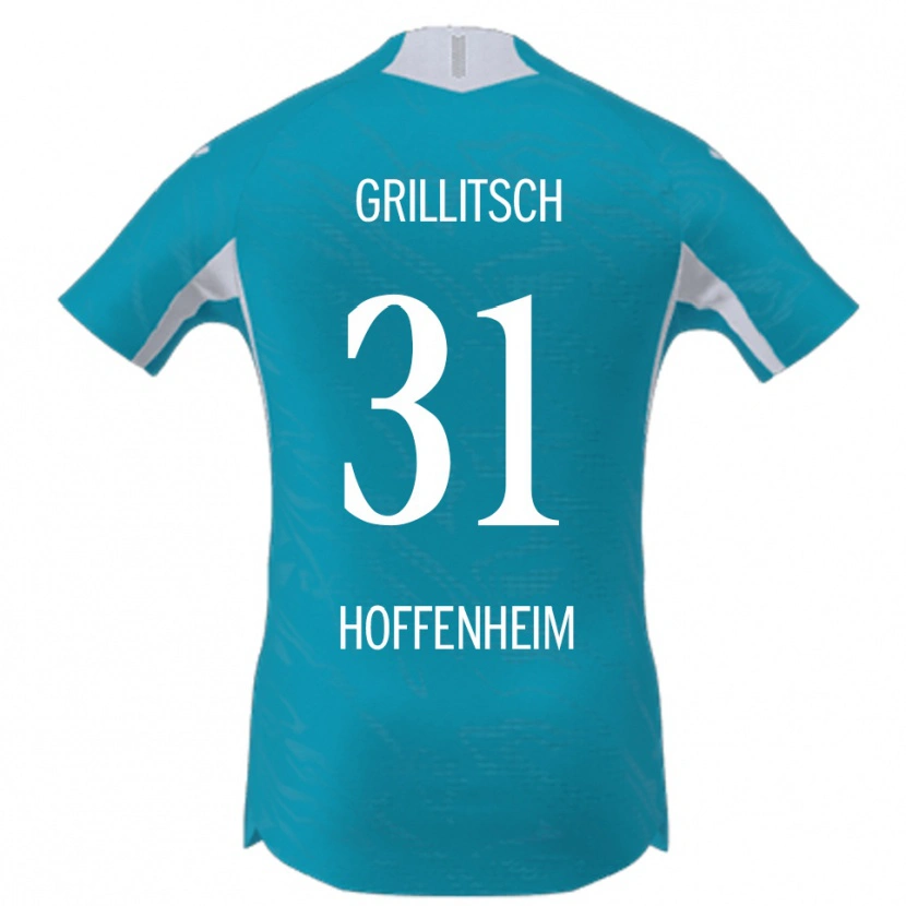 Danxen Femme Maillot Florian Grillitsch #31 Bleu Ciel Tenues Extérieur 2025/26 T-Shirt