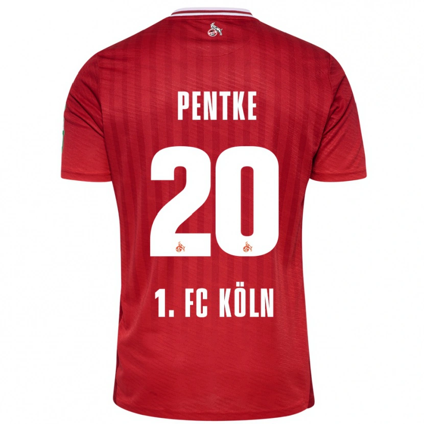 Danxen Femme Maillot Philipp Pentke #20 Rouge Blanc Tenues Extérieur 2025/26 T-Shirt