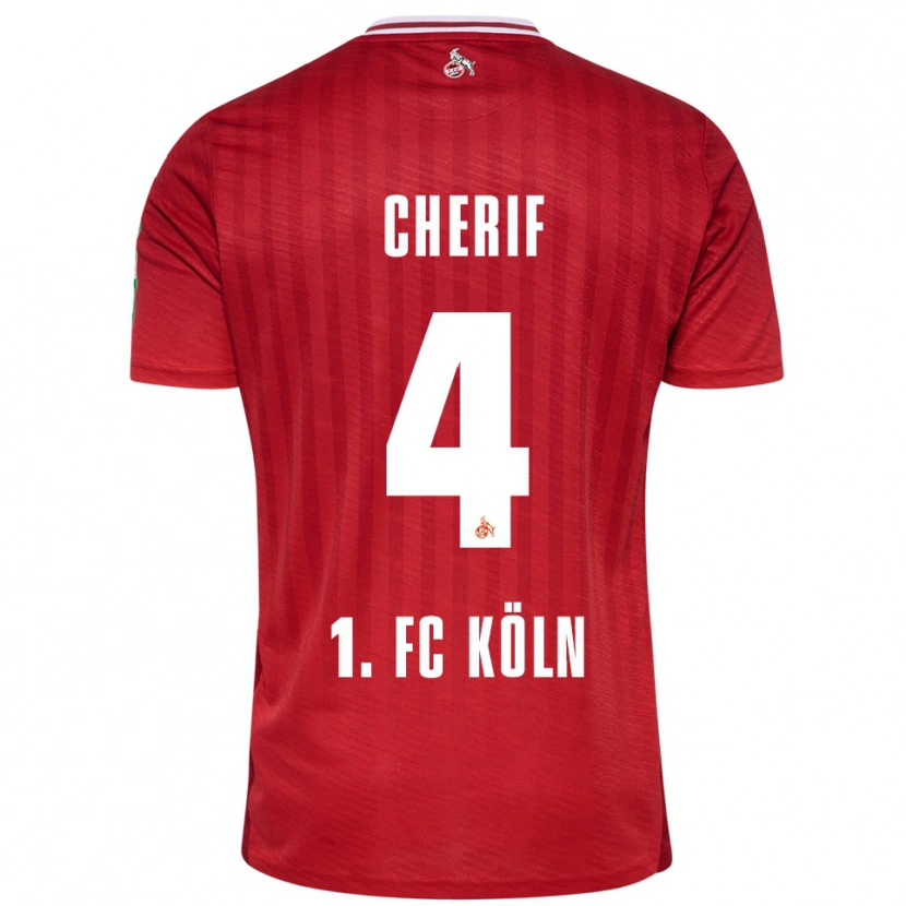 Danxen Femme Maillot Hamed Cherif #4 Rouge Blanc Tenues Extérieur 2025/26 T-Shirt
