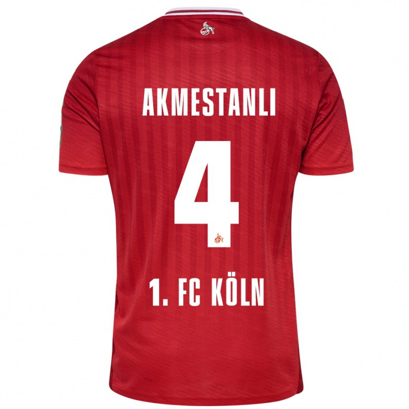 Danxen Femme Maillot Teoman Akmestanli #4 Rouge Blanc Tenues Extérieur 2025/26 T-Shirt