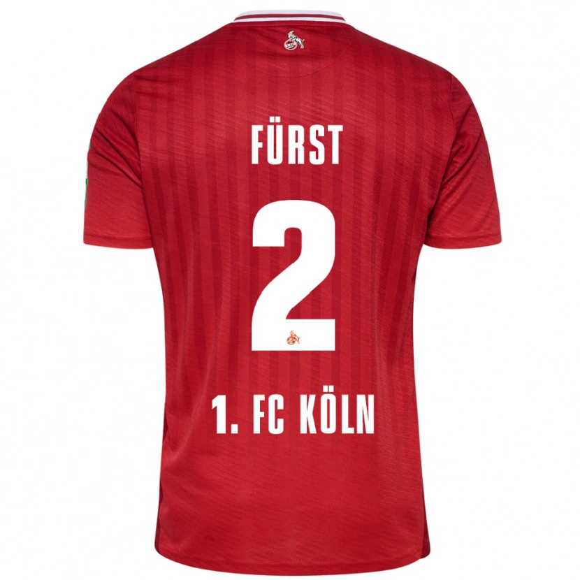 Danxen Femme Maillot David Fürst #2 Rouge Blanc Tenues Extérieur 2025/26 T-Shirt
