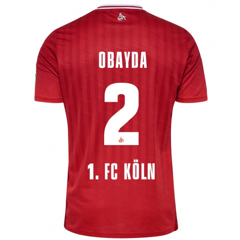 Danxen Femme Maillot Yazan Obayda #2 Rouge Blanc Tenues Extérieur 2025/26 T-Shirt
