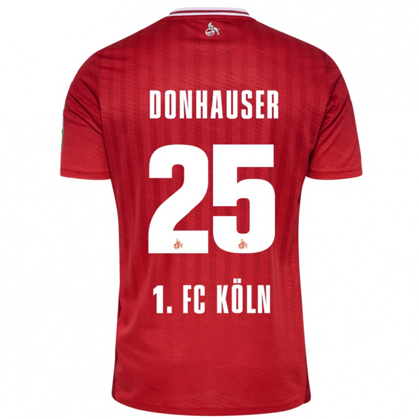 Danxen Femme Maillot Laura Donhauser #25 Rouge Blanc Tenues Extérieur 2025/26 T-Shirt