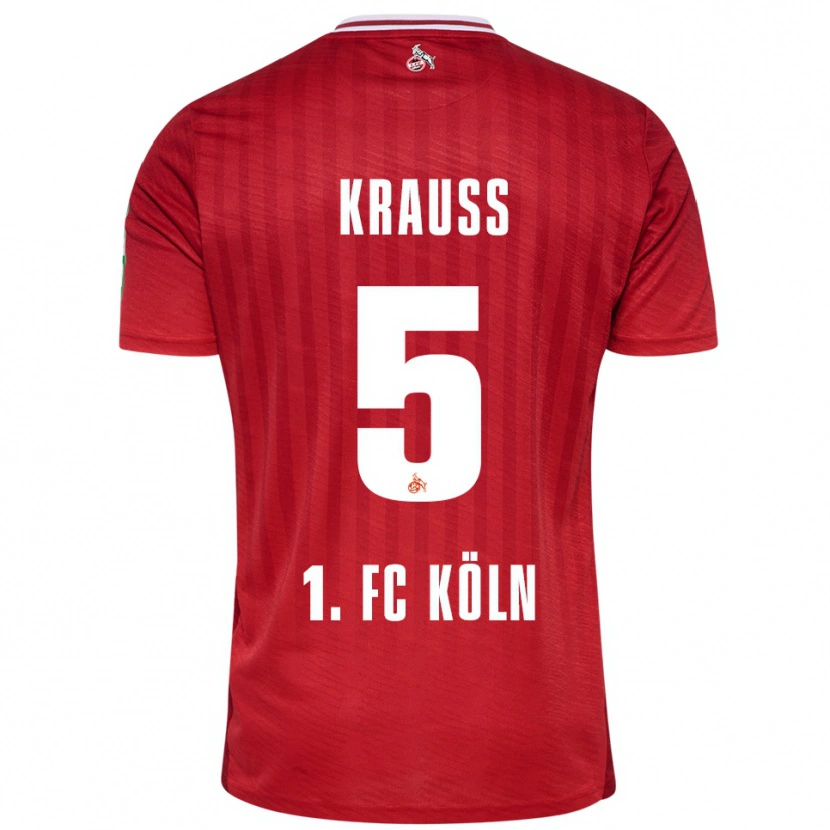 Danxen Femme Maillot Tom Krauß #5 Rouge Blanc Tenues Extérieur 2025/26 T-Shirt