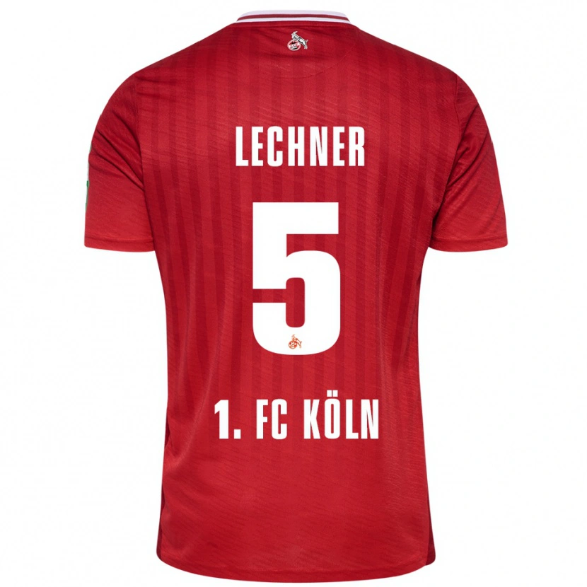 Danxen Femme Maillot Luca Lechner #5 Rouge Blanc Tenues Extérieur 2025/26 T-Shirt