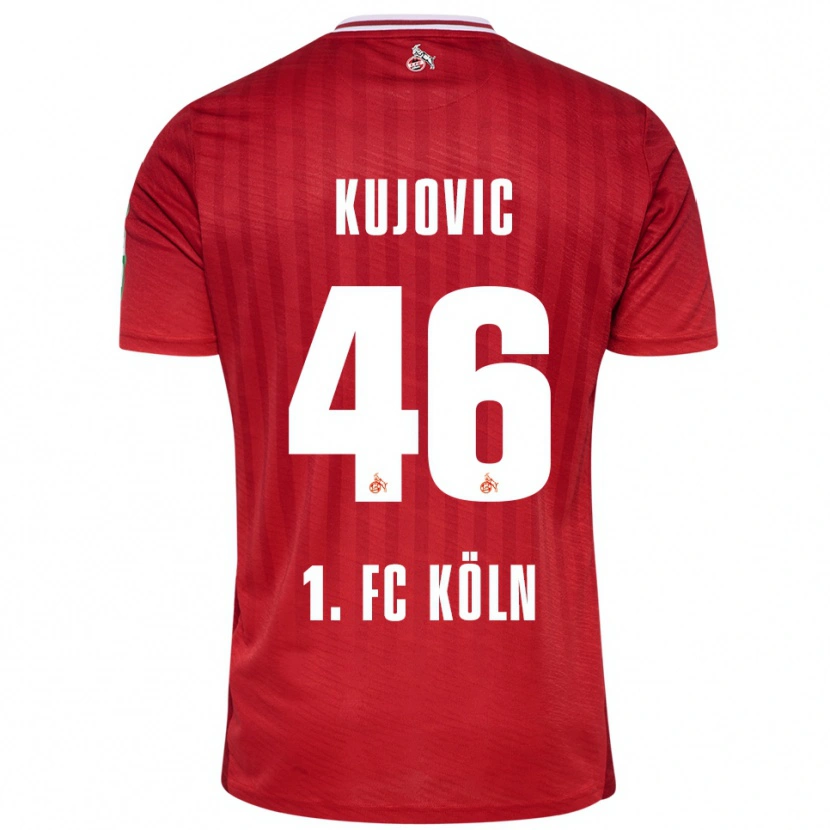 Danxen Femme Maillot Emin Kujovic #46 Rouge Blanc Tenues Extérieur 2025/26 T-Shirt