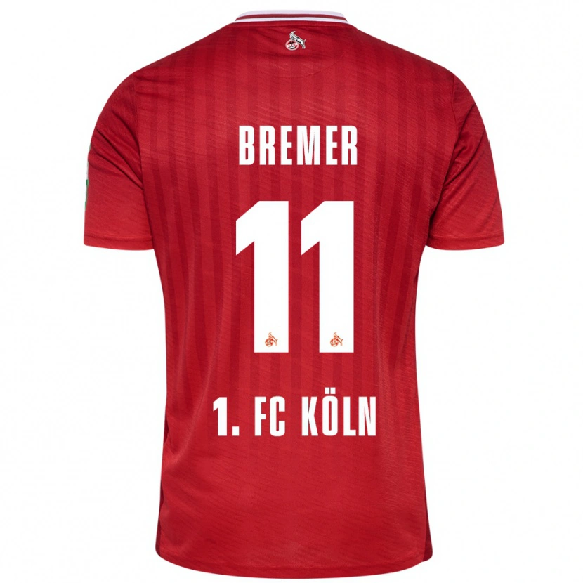 Danxen Femme Maillot Pauline Bremer #11 Rouge Blanc Tenues Extérieur 2025/26 T-Shirt