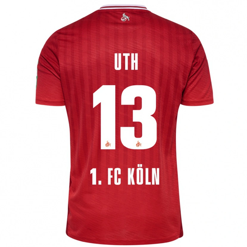 Danxen Femme Maillot Mark Uth #13 Rouge Blanc Tenues Extérieur 2025/26 T-Shirt