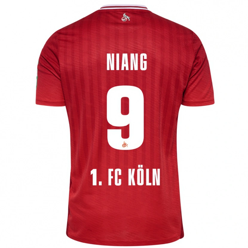 Danxen Femme Maillot Youssoupha Niang #9 Rouge Blanc Tenues Extérieur 2025/26 T-Shirt