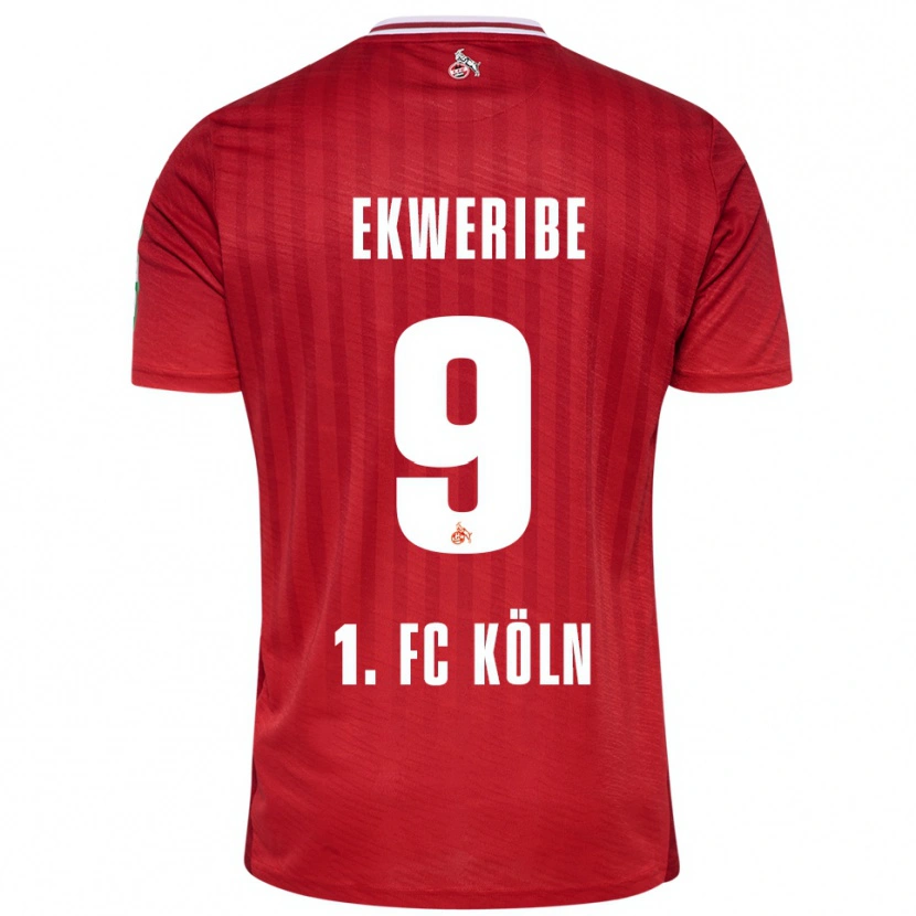 Danxen Femme Maillot Kevin Ekweribe #9 Rouge Blanc Tenues Extérieur 2025/26 T-Shirt