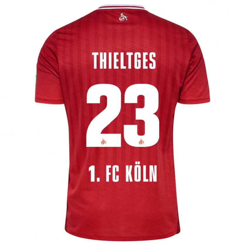 Danxen Femme Maillot Phil Thieltges #23 Rouge Blanc Tenues Extérieur 2025/26 T-Shirt