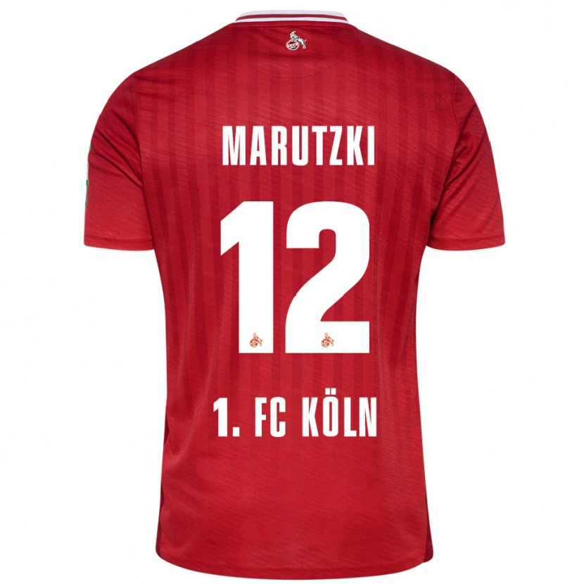 Danxen Femme Maillot Mikolaj Marutzki #12 Rouge Blanc Tenues Extérieur 2025/26 T-Shirt