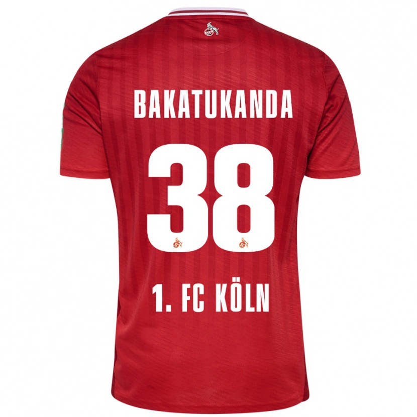 Danxen Femme Maillot Elias Bakatukanda #38 Rouge Blanc Tenues Extérieur 2025/26 T-Shirt